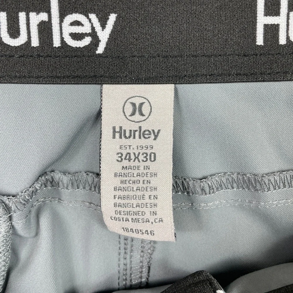 Hurley Golf Pants Mens‎ 34x30 (Fits 34x28) Grey Stretch Chino Zip Pocket Skate